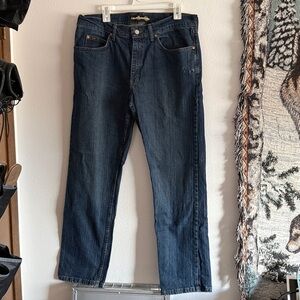 Lee Mens Straight Leg Relaxed Fit Blue Jeans 36 x 32